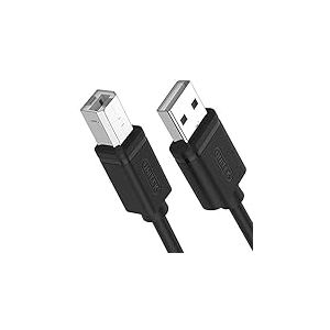 UNITEK Câble USB A vers USB B (mâle-mâle) I 5 mètres, standard USb 2.0, PVC, 28AWG, 100% cuivre, noir I Câble de données pour imprimante/câble d'imprimante compatible avec PC, ordinateur portable