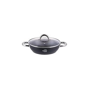 Poêle avec couvercle 24 cm en aluminium forgé, revêtement antiadhésif en céramique, fond full induction, OuiChef Premium