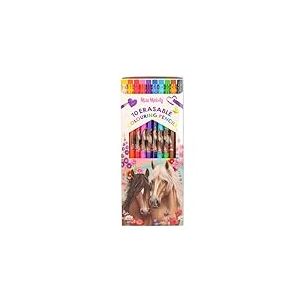 Depesche 13369 Miss Melody - Set de Crayons de Couleur avec 10 Couleurs dans Une Trousse, y Compris Un Embout Gomme sur Chaque Crayon, pour Le coloriage à l'école et Les Loisirs