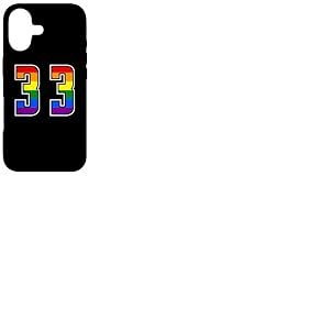 Arc-en-Ciel Num&eacute;ro 33 &Eacute;quipe Junior Sports Uniforme Num&eacute;rot&eacute; Coque pour iPhone 17