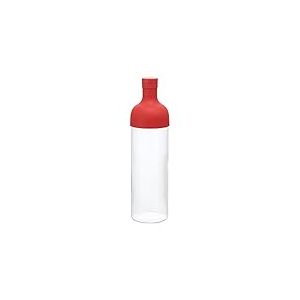 Hario Bouteille en Verre avec Filtre &agrave; Th&eacute; Amovible FIB-75R - 750 ML - Sp&eacute;cial Th&eacute; Glac&eacute; - Rouge
