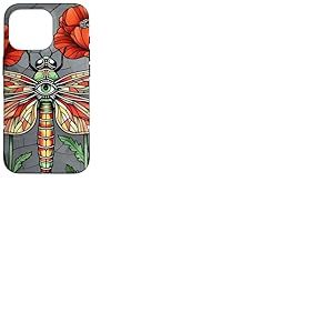 Motif Libellule en Verre teint&eacute; Coquelicot Coque pour iPhone 16 Pro