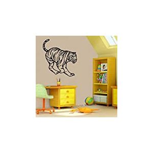 Tatoutex Stickers Tigre bondissant - Orange, L 80cm x H 89cm