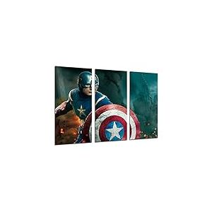Tableau Moderne Photographique, Impression sur Bois, Captain America, The Avengers, Cinéma, 97 x 62 cm, ref. 26358