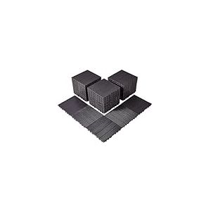 VEVOR Dalles de Terrasse Emboîtables, Lot de 54, Revêtement de Sol Plastique Imperméable, 300x300 mm, 50166 c㎡, Utilisation par Tous les Temps, pour Porche, Piscine, Balcon, Arrière-cour, Marron Foncé