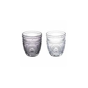 Galileo Lot de 2 verres à eau 330 ml en verre, motif gaufré géométrique, Séville Sibylle
