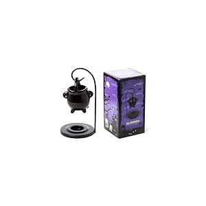 Puckator Brûleur A Huile - Chaudron Noir Suspendu en Céramique Dolomite et Métal avec Bougie