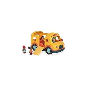 Battat - Autobus Jaune Lumineux - 5 Figurines Jouets - Sons réalistes - Panneau d'arrêt Pliant - Autobus Scolaire Lumineux et sonore, 18 Mois Plus