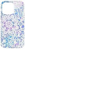 Joli Motif Mandala Pastel Roses Bleu Floral henn&eacute; Coque pour iPhone 15 Pro Max