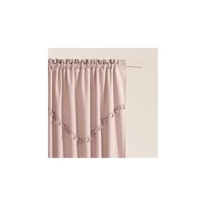 ROOM99 Rideau avec Passe Tringle Chloe 140 x 250 cm Largeur x Hauteur, D&eacute;coration de Fen&ecirc;tre, Curtains et Draperies int&eacute;rieurs pour Salon, Chambre Moderne Galon &agrave; Pompons Rose poudr&eacute;, 1 pi&egrave;ce