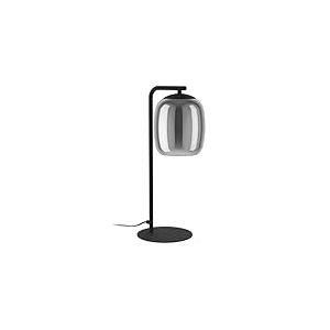 Eglo Lampe de table Ciampino, luminaire pour chevet avec abat-jour en verre fumé, métal noir et gris, douille E27, 45 cm