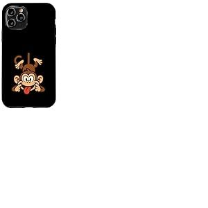Dr&ocirc;le de Singe Suspendu &agrave; l'envers en tirant la Langue Coque pour iPhone 11 Pro