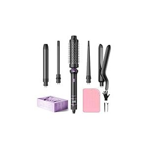 Fer à Boucler BESTOPE PRO, Ensemble de Boucleur à Cheveux 5 en 1 Avec Lisseur, Brosse Thermique, 3 Fers à Boucler en Céramique (9 mm-25 mm) Pour Boucles Larges, 13 Températures