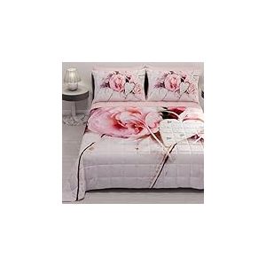 PETTI Artigiani Italiani - Couvre-lit d'été 260x270 cm 100 g/m² Double Face, Couette légère pour lit Double, Printemps, Modèle Country Chic, 100% Fabriqué en Italie
