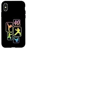Karat&eacute; Taekwondo 40&egrave;me Anniversaire Femme 40 Ans Coque pour iPhone X/XS