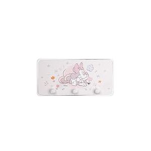 VALENTI & CO. - Disney Minnie - Cintre en bois imprim&eacute; avec d&eacute;tails en relief en argent - Parfait comme porte-manteau de porte, porte-manteau mural ou porte-serviettes de bain