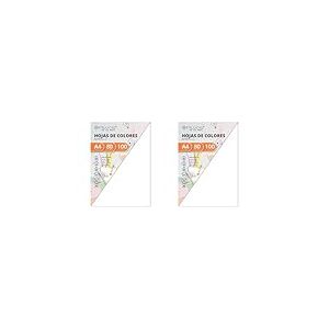 Papier A4 Ofituria - Ramette de 100 Feuilles pour l'Artisanat, Carton de Couleurs 80g pour l'Art et la Créativité - Blanc (Lot de 2)