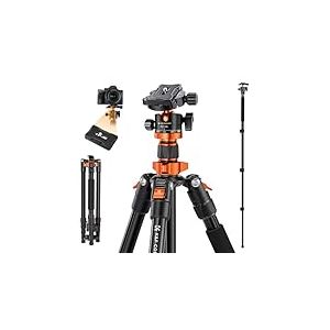 K&F CONCEPT Trepied Appareil Photo,175CM Tr&eacute;pied Photo Voyage, Tr&eacute;pied Monopode en Aluminium,Pied Appareil Photo Professionnel avec 360&deg; Rotule Plaque Degagement pour Canon Nikon Camera DSLR Max: 10KG