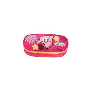 KIRBY - Trousse d'école ovale organisée, avec séparateurs internes et passants élastiques pour papeterie - Trousse à crayons pour enfant et fille, idéale pour les moyennes et les élémentaires, 22 x 7