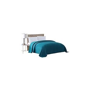 Beatrice Home Fashions Couvre-lit en Chenille, lit Queen Size, Bleu Sarcelle