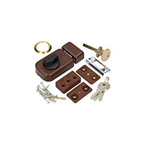 KOTARBAU® Serrure Supplémentaire 50/60 mm Marron Verrou de Porte avec Cylindre Fermetures Diverses