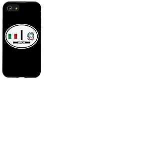 Autocollant ovale pour voiture avec drapeau et blason Italie Coque pour iPhone SE (2020) / 7 / 8