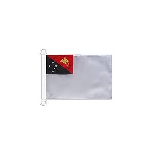 AZ FLAG - Drapeau Pavillon de guerre Papouasie - 45x30 cm - Pavillon Nautique Militaire Papouasien Sp&eacute;cial Bateau Et Ext&eacute;rieur En Maille Bloqu&eacute;e Avec Anneaux Plastiques Int&eacute;gr&eacute;s - 30g