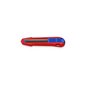KNIPEX CutiX Cutter universel en magnésium, 165mm, barre de stabilisation, verrouillage de la lame, lame sécable 18 mm, cutter, couteau, 90 10 165 BK