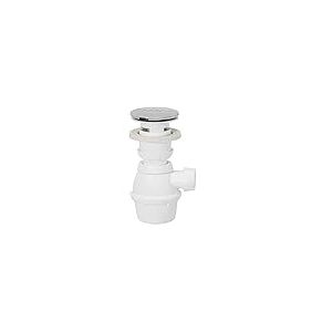 Wirquin 30718692 Ensemble complet vidage pour lavabo avec trop-plein intégré et bonde clapet Quick-Clac, blanc et chromé
