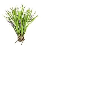 Buisson d'herbe Artificielle avec Lavande - Fleurs de Lavande artificielles - Bouquet d'herbe - Décoration - Plante Verte - Plante ornementale - Herbe ornementale