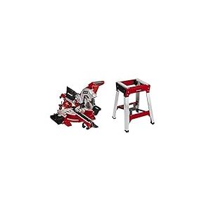 Einhell Scie à onglet radiale TE-SM 216 Dual (puissance de 1 800 W, blocage d’arbre « Spindle-Lock », vendue avec lame aux carbures de tungstène) VERSION KIT avec Piètement Universel