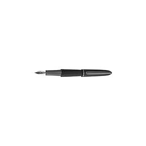 DIPLOMAT - Stylo Plume Acier Aero - Noir - Taille Medium - Sobre & Raffin&eacute; - Allure Moderne - Acier Inoxydable - Savoir Faire Traditionnel - Garantie 5 Ans - D40301025