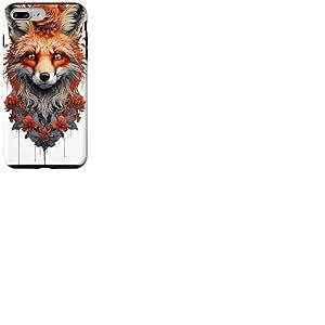 Tête de renard florale avec roses - Motif nature artistique Coque pour iPhone 7 Plus/8 Plus