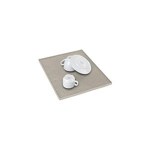 Tapis d'égouttage Mod. Maxi séchage antidérapant cuisine support vaisselle égouttoir efficace 40 x 1 x 30 cm plastique beige passe au lave-vaisselle