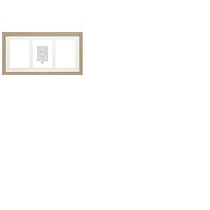 Deknudt Frames Cadre photo avec passe-partout pour 3 photos 10x15cm - Couleur chêne - Bois clair - Bois MDF - Multivue - Collage - pour accrocher ou poser - 23x40cm - S66KB3 10x15