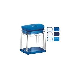 Mastrad – Coupe-Frites 3 en 1 avec Lames Inox – Récipient 1 Litre – Préparez Frites Maison, Allumettes & Potatoes – Découpe Facile de Légumes & Fruits – Compact & Compatible Lave-Vaisselle