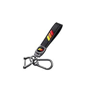 Annloysky Porte-cl&eacute;s de voiture en cuir noir en m&eacute;tal compatible avec Toyota TRD Camry RAV4 Corolla Accessoires, porte-cl&eacute;s cadeau de famille pour homme et femme