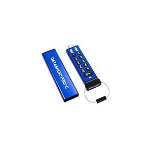 iStorage datAshur Pro+C 32 Go - Clé USB Type-C sécurisée - Certifiée FIPS 140-3 niveau 3 - Protégé par Code PIN - Adaptateur de Type C-A Inclus