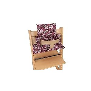 Babyline Housse de Coussin pour Chaise Haute Stokke. Compatible avec Stokke, Stokke Tripp Trapp, Trip Trap Stokke, Stokke Chaise Haute évolutive et Stokke Chaise Haute (Fleur Violet)