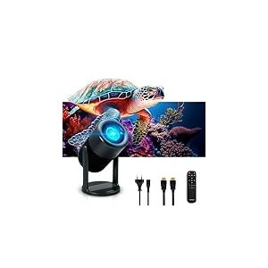 METRONIC 475350 Vidéoprojecteur Portable connecté WiFi Bluetooth Haut-Parleur Intégrés pour Jeux Vidéo, Films, Présentation - Puissant Projection jusqu'à 5m avec Télécommande - Noir