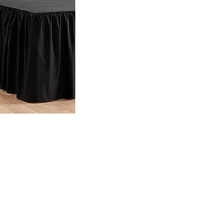 Jotex Zack Tour de lit &agrave; Volants - 100% Coton Bio de qualit&eacute; sup&eacute;rieure, Hauteur 60 cm - Gris-Noir, 140 x 200 cm