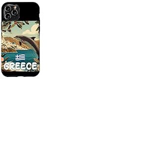 Superbe Costume de Dauphin Grec avec Vue sur la Gr&egrave;ce Coque pour iPhone 11 Pro