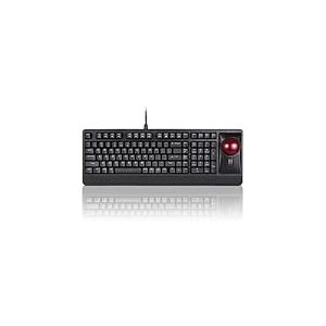 Perixx PERIBOARD-522 Mechanical Trackball Keyboard - 55mm Large Trackball - Tilt Scrolling Wheel - US English Layout