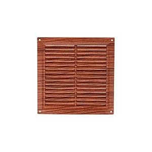 Amig - Grille de ventilation carrée en Plastique avec moustiquaire | Grilles d'aération pour sortie d'air | Idéal pour plafonds | Dimensions : 200 x 200 mm | Couleur: Sapelli