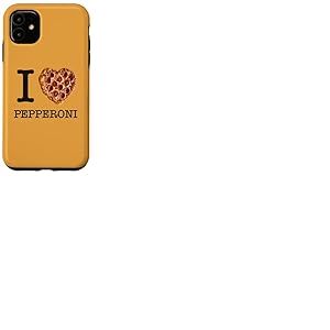 pour Les Amateurs de Pizza: I Love Pepperoni Texte Noir Coque pour iPhone 11
