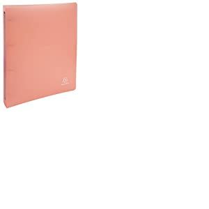 Exacompta - R&eacute;f. 51977E - lot de 5 Classeurs 4 anneaux 30 mm en polypropyl&egrave;ne - dimensions 32 x 26,8 cm - pour format A4 maxi 297 x 242 mm - Chromaline Pastel - couleur corail