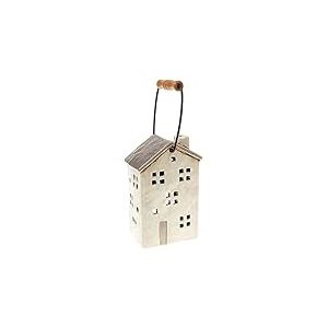 Village Pottery Bougeoir en Forme de cur pour Bougie Chauffe-Plat - pour intrieur ou extrieur - Alternative lgante aux lanternes de Jardin (Maison de Ville - Lanterne crme)