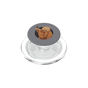 T&ecirc;te d'ours Brun Motif pour &Eacute;quipe d'ours Bruns Ou Papa Ours PopSockets PopGrip pour MagSafe
