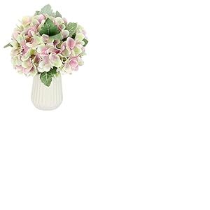 Flair Flower Bouquet d'hortensias dans Un Vase - Bouquet d'hortensias artificiels - Bouquet de Fleurs artificielles - Bouquet de Fleurs en Soie - Arrangements Floraux - Décoration de Table - Rose