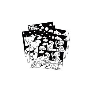 Baker Ross Dessins toucher Velours motif Age de Pierre - Lot de 10, Activites Manuelles pour Enfants (FE467)